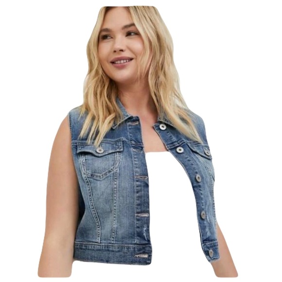 Torrid Light Blue Denim Vest - Picture 10 of 10